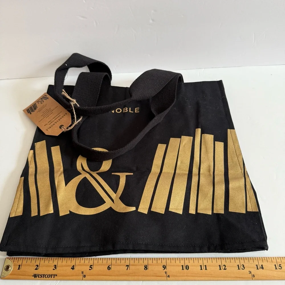 Barnes & Noble Black Tote with Gold Lettering